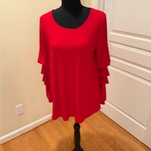 Last Tango Red Ruffle Sleeve Top Size M/L
Soft and Stretchy, Beautiful !!!!!